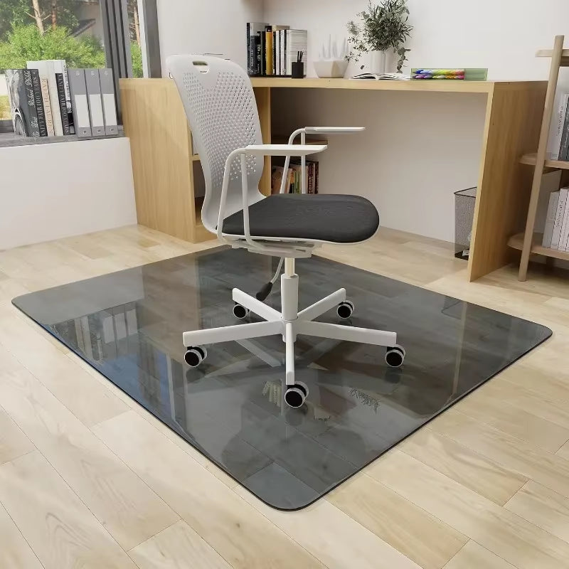 Tempered Glass Office Chair Mat 46x55 for Carpeted Floors – 1.5 Thick