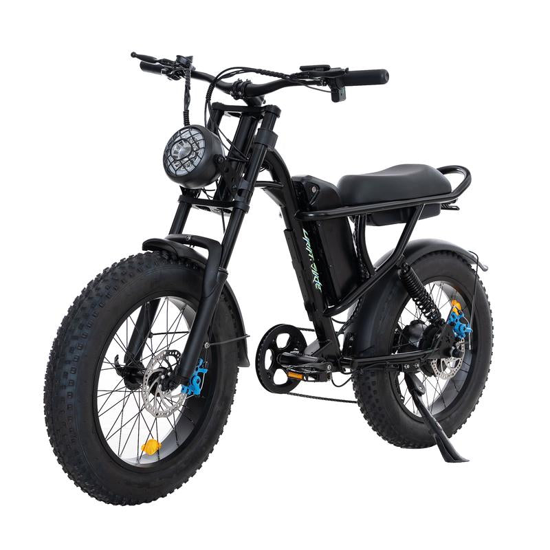 DRIFT.SLIDE 1500W Peak Power Electric Bike for Adults, 28 MPH 60 Miles Electric Moped Style Bike, 48V 20.8 Ah UL 2849 Removable Battery, 7 Speed 20 All Terrain Fat Tire Ebike (J1 Pro) Bicycle Light