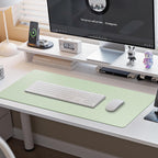 Leather Desk Pad Protector,Non-Slip Mouse Pad,Laptop Desk Pad,Office Mouse Mat,Waterproof Leather Desk Blotter,Desk Writing Pad for Office and Home (M-Green,30"X14")