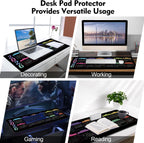 Gaming Mouse Pad XXL XL Large Long Extended Big Mousepad Non-Slip Rubber Keyboard Mouse Pad with Stitched Edges for Laptop Home Office (2026, 35.4 * 15.7)