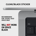 Mac OS Shortcuts Sticker | Keyboard Stickers for Macos | No-Residue Laminated Vinyl Macbook Cheatsheet for Laptop | Macbook Shortcuts 2025 (Clear/Black)
