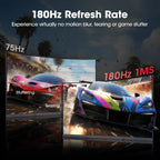 27 Inch Curved Gaming Monitor, 180Hz FHD Computer Monitors, 100% Srgb, Adaptive-Sync, 27E6CA