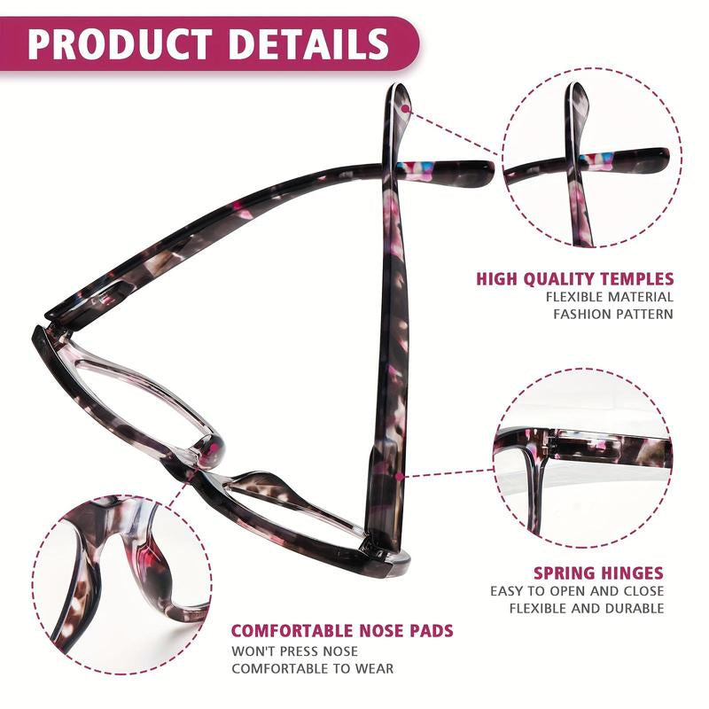 ZOELEAD 3 Pack Reading Glasses for Women Men Blue Light Blocking Readers with Spring Hinges Fashion Computer Eyeglasses
