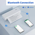 School Supplies Wireless Portable Printer for Travel, Bluetooth Thermal Printer, Compact Inkless Printer Compatible with Android, Ios and Laptop for Office Home, Support 8.5'' X 11'' US Letter