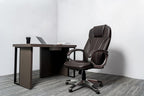 Executive Home Office Chair - Ergonomic Design, Modern, High Back, PU Leather, for Manager Office, Home Office - Brown