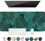 Desk Mat, Ultra Large Mouse Pad, XXL Gaming Mousepad, Green Tropical Leaves Deskpad, Big Extended Full Size Mouse Pad, Desktop Desk Matt for Keyboard, Laptop & Computer, 35.5 X 15.7 In