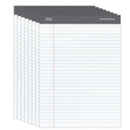 Professional Legal Pad, 8 1/2In. X 11 3/4In., Legal Ruled, 50 Sheets per Pad, White, Pack of 8 Pads, 99528
