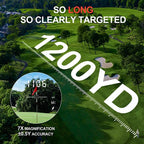 Golf Rangefinder with Slope, 1200 Yards, 7X Magnification, Rechargeable, Flag Lock Vibration, Glow-In-The-Dark, Sturdy Laser for Golfers (White)