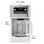 Generous Brew 14-Cup Ivory/Chrome Drip Coffee Maker with Adjustable Keep Warm and Anti-Drip Functions