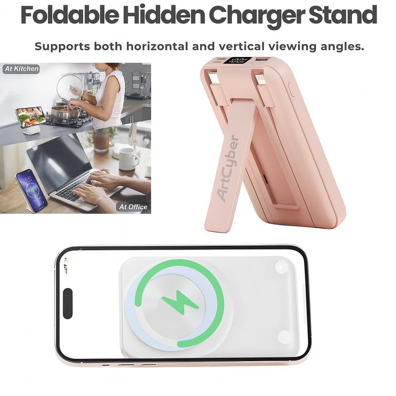 4-In-1 Magnetic Charging Kit – 10000Mah Foldable Power Bank + 20W Adapter + Dual Cables – Fast Charge 5 Devices for Ios & Android