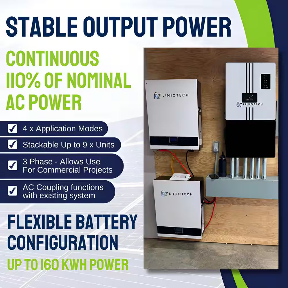 15KVA All-In-One Hybrid Solar Inverter - 15000-Watt PV Input & 10000-Watt AC Output for Ultimate Energy Efficiency