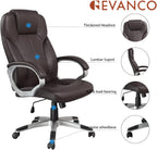 Executive Home Office Chair - Ergonomic Design, Modern, High Back, PU Leather, for Manager Office, Home Office - Brown