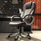 Executive Home Office Chair - Ergonomic Design, Modern, High Back, PU Leather, for Manager Office, Home Office - Brown