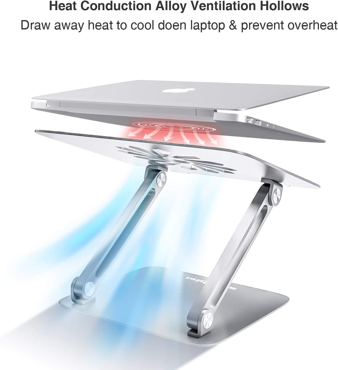 Adjustable Ergonomic Laptop Stand with Heat-Vent - Elevate Your Laptop for Comfort & Performance (Compatible with All 10-17" Laptops, Silver)