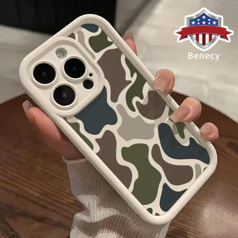 Soft Phone Case for Iphone 17 16 Pro Max 15 plus 14 13 12 11 Air XR XS E Camouflage Harmony Pattern TPU Bumper Camera Lens Protection Rugged Durable Phone Cover