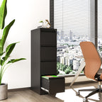 Metal 4 Drawer File Cabinet Vertical Lockable Storage Filing Organizer Office