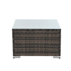 Patio Furniture, Outdoor Furniture, Seasonal PE Wicker Furniture, 4 Set Wicker Furniture with Tempered Glass Coffee Table
