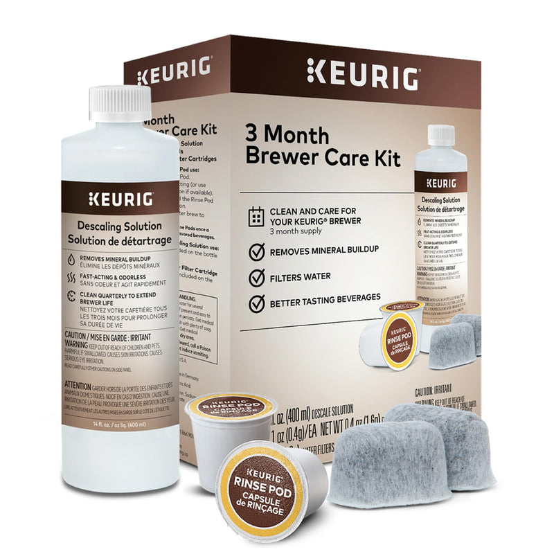 Keurig 3-Month Brewer Maintenance Kit Includes Descaling Solution, Water Filt...