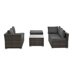 Patio Furniture, Outdoor Furniture, Seasonal PE Wicker Furniture, 4 Set Wicker Furniture with Tempered Glass Coffee Table