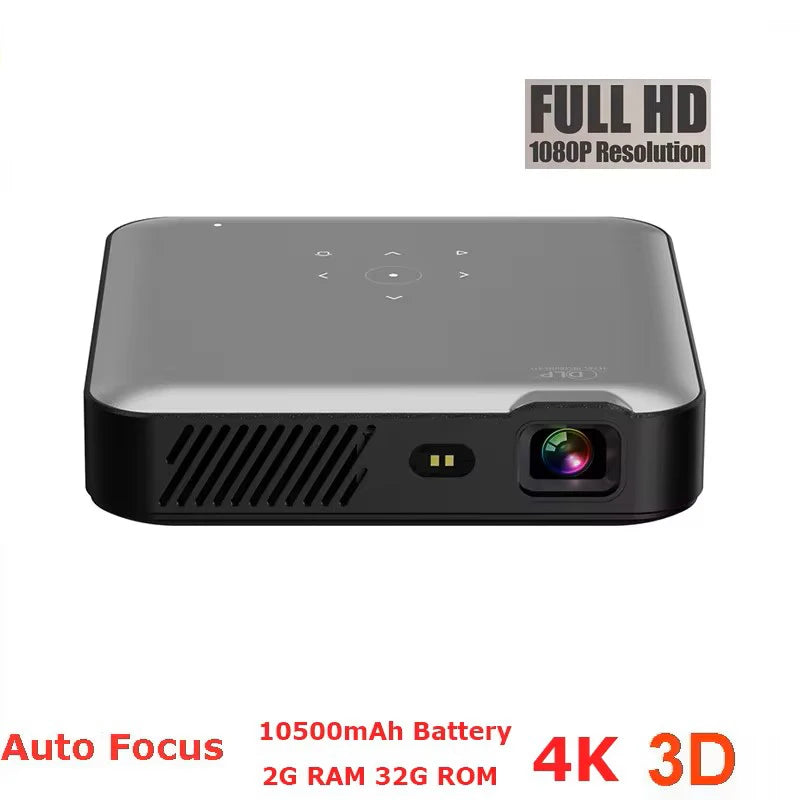 Full HD 4K 3D Smart Projector Auto Focus Android 9.0 5G Wifi DLP Proyector 10500Mah Battery Mobile Smartphone Beamer