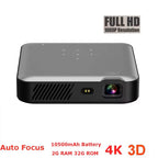 Full HD 4K 3D Smart Projector Auto Focus Android 9.0 5G Wifi DLP Proyector 10500Mah Battery Mobile Smartphone Beamer