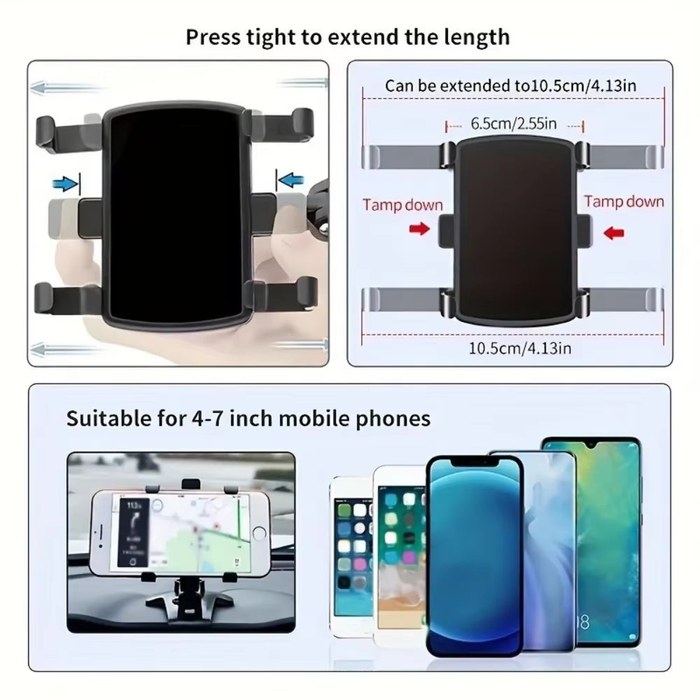 Car Mobile Phone Holder Universal Dashboard Phone Holder Easy Clip Mount Stand Cellphone Stand for GPS Navigation Hanging Holder