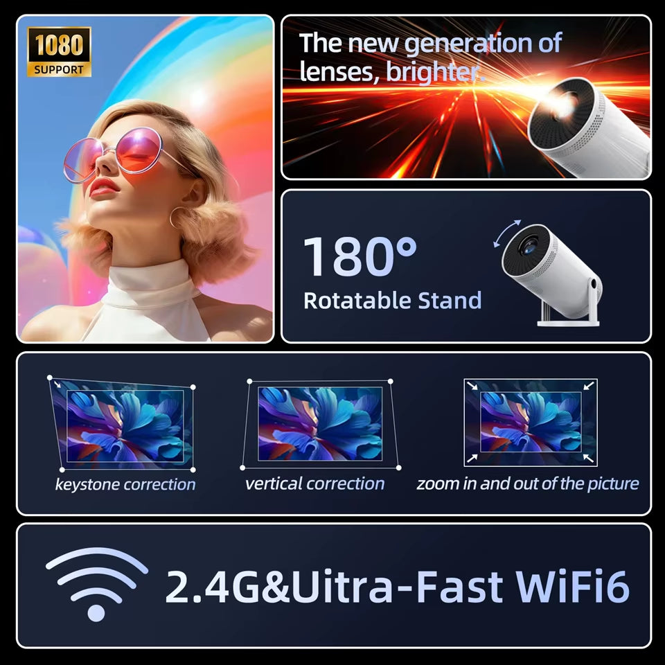 Upgrade Your Outdoor Movie Nights with the Transpeed 260 ANSI Portable Projector – Android 11, 720P 4K Ready, and Bluetooth 5.0!