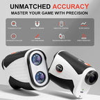 Golf Rangefinder with Slope, 1200 Yards, 7X Magnification, Rechargeable, Flag Lock Vibration, Glow-In-The-Dark, Sturdy Laser for Golfers (White)