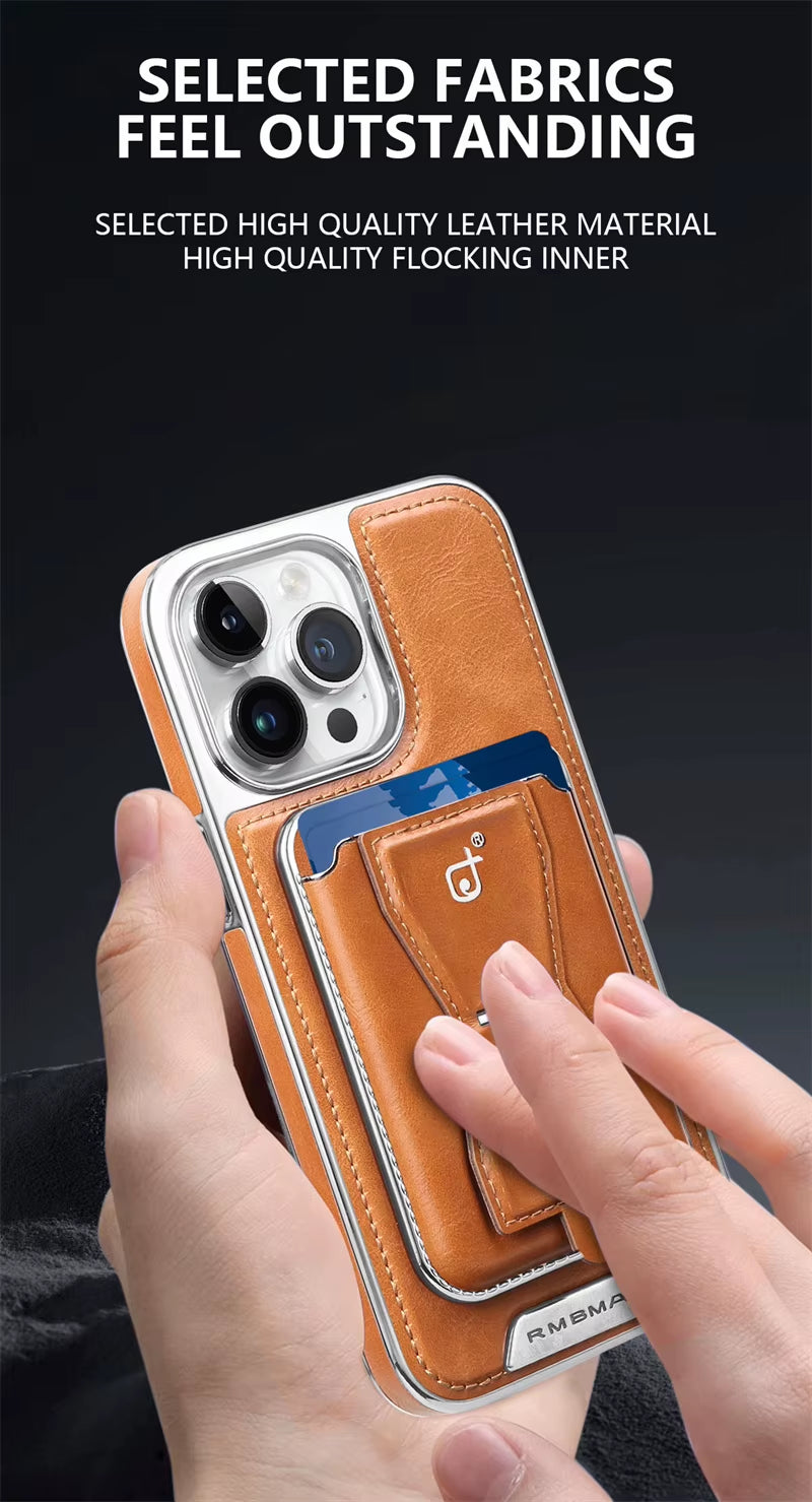 Leather Magnetic Card Slot Phone Case for Iphone 16 15 14 12 13 11 Pro Max 16 plus High End Luxury Business Leather Phone Cover