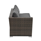 Patio Furniture, Outdoor Furniture, Seasonal PE Wicker Furniture, 4 Set Wicker Furniture with Tempered Glass Coffee Table