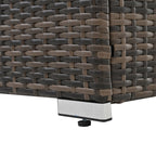 Patio Furniture, Outdoor Furniture, Seasonal PE Wicker Furniture, 4 Set Wicker Furniture with Tempered Glass Coffee Table