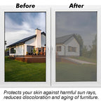 Daytime Privacy Window Film- One Way Mirror, Anti-Uv & Heat Control for Home and Óffice, Static Cling Easy Install,Uv Sun Blocking, Black,17.5 Inch X6.5 Feet