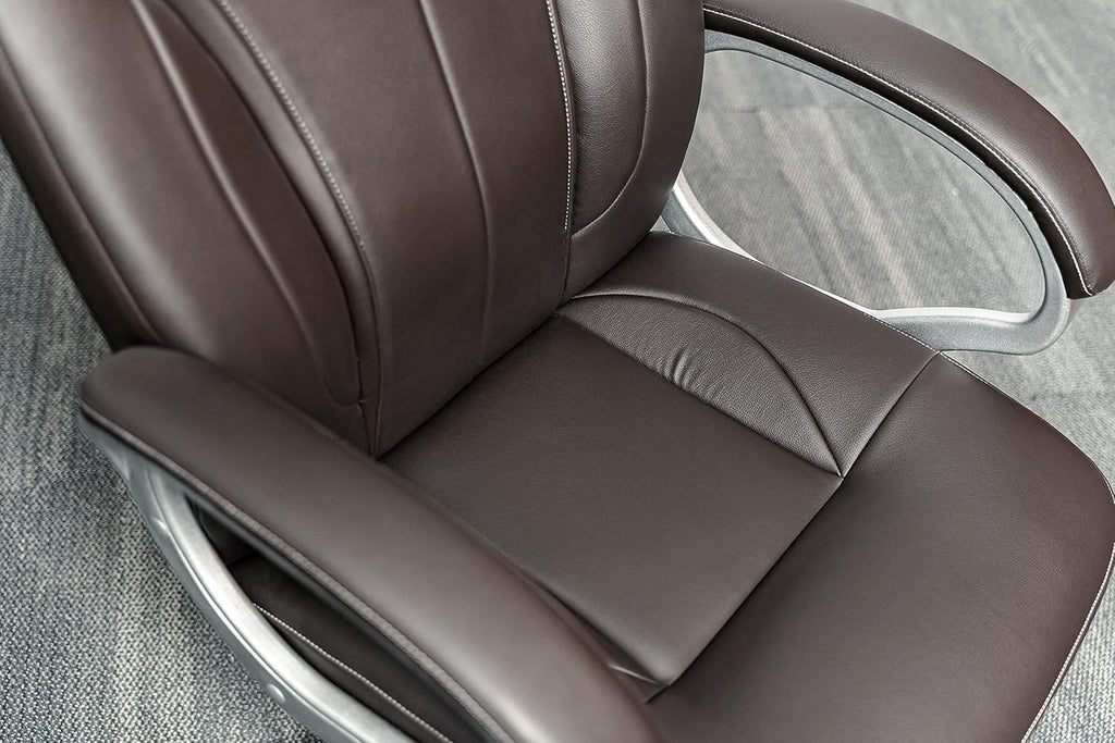 Executive Home Office Chair - Ergonomic Design, Modern, High Back, PU Leather, for Manager Office, Home Office - Brown