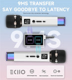 Wireless Microphones, Micorphone with One-To-One Chip Connection and LED Lights, 40H Duration, 200FT Range Receiving, Volume Control Karaoke Micorphone for Singing, Speech, Home Party, Youtube/Tiktok