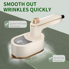 2025 Upgraded Mini Travel Lron for Clothes -Portable Handheld Steamlron with Wet & Dry Lroning for Home, Business & Travel (Beige/Green)