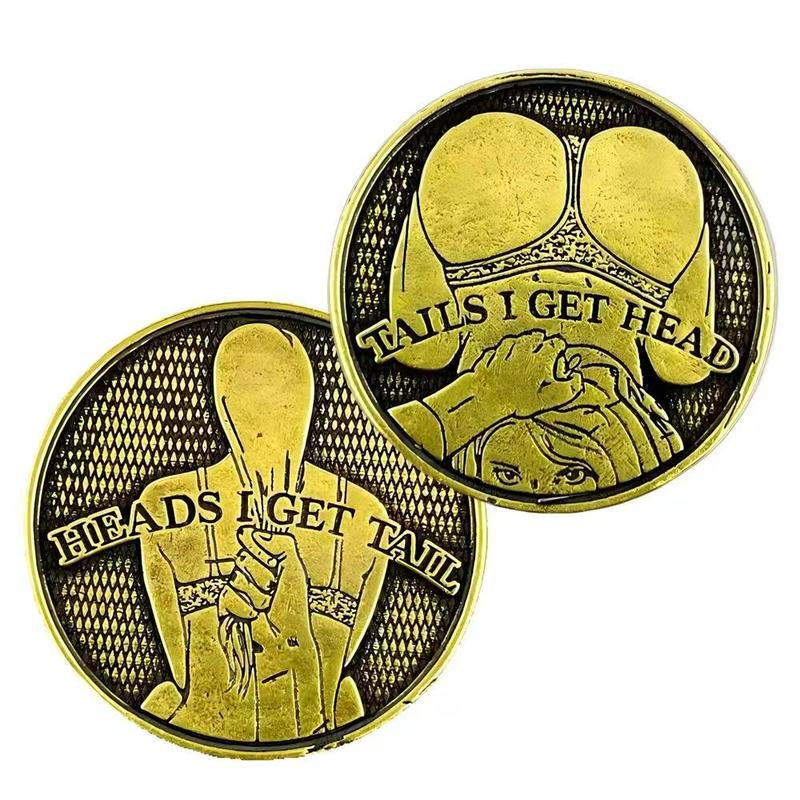 Heads I Get Tail Tails I Get Head Ci Luckly Coin, Funny Prank Gifts,Flip a Coin,Toss Coin,Funny Coin,Copper Co