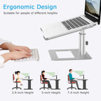 Laptop Stand, Ergonomic Aluminum Height Adjustable Computer Stand Laptop Holder for Desk, Compatible with Macbook Pro/Air, Dell, Lenovo, HP, Samsung, More Laptops 11-17"