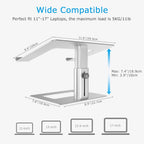 Laptop Stand, Ergonomic Aluminum Height Adjustable Computer Stand Laptop Holder for Desk, Compatible with Macbook Pro/Air, Dell, Lenovo, HP, Samsung, More Laptops 11-17"
