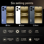 Fuffi-M17 Pro,Smartphone, 6.56 Inches, 4G Network, Dual SIM, 3+32GB ROM, Android 10.0, 3100Mah Battery, Quad Core Processor, 2+2MP Pixels, Stylish Phone