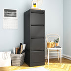 Metal 4 Drawer File Cabinet Vertical Lockable Storage Filing Organizer Office
