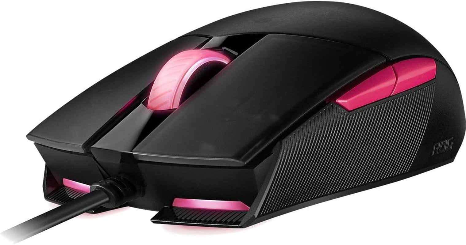 Optical Gaming Mouse - ROG Strix Impact II Electro Punk Edition | 6,200 DPI Sensor | Wired Gaming Mouse for PC | Ultimate Comfort | Aura Sync RGB, Armoury II