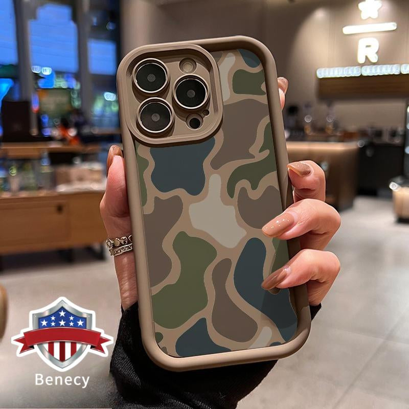 Soft Phone Case for Iphone 17 16 Pro Max 15 plus 14 13 12 11 Air XR XS E Camouflage Harmony Pattern TPU Bumper Camera Lens Protection Rugged Durable Phone Cover