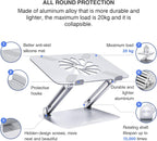 Adjustable Ergonomic Laptop Stand with Heat-Vent - Elevate Your Laptop for Comfort & Performance (Compatible with All 10-17" Laptops, Silver)