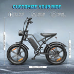 (12 MONTH WARRANTY) Electric Mountain Bike with 35 MPH in the Pure Electric Mode, Paired with Pedal Assist;15 Ah Battery; 20'' * 4'' Fat Tires; 7 Speed Gears; Eco-Friendly E-Bike for Adventure Lovers, Hunting Lovers, Urban Youths on Virous Terrains