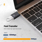 High-Speed 10A USB Type C to USB A Adapter - OTG Converter for MacBook, iPad, Huawei, Xiaomi & Samsung