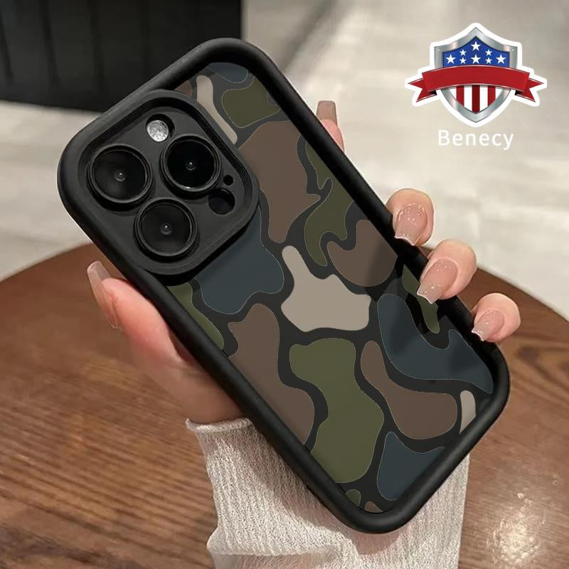 Soft Phone Case for Iphone 17 16 Pro Max 15 plus 14 13 12 11 Air XR XS E Camouflage Harmony Pattern TPU Bumper Camera Lens Protection Rugged Durable Phone Cover