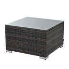 Patio Furniture, Outdoor Furniture, Seasonal PE Wicker Furniture, 4 Set Wicker Furniture with Tempered Glass Coffee Table