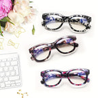ZOELEAD 3 Pack Reading Glasses for Women Men Blue Light Blocking Readers with Spring Hinges Fashion Computer Eyeglasses