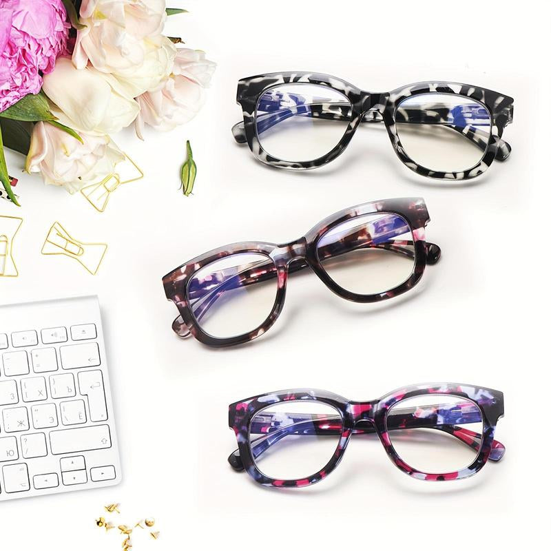 ZOELEAD 3 Pack Reading Glasses for Women Men Blue Light Blocking Readers with Spring Hinges Fashion Computer Eyeglasses