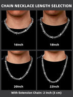 Thorns Cuban Chain for Men 9MM Thick Barbed Wire Choker Necklace Birthday Christmas Birthday Gifts for Dad Son Husband, 20 Inch